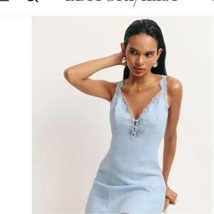 Reformation Kaya Linen Dress - Light Blue